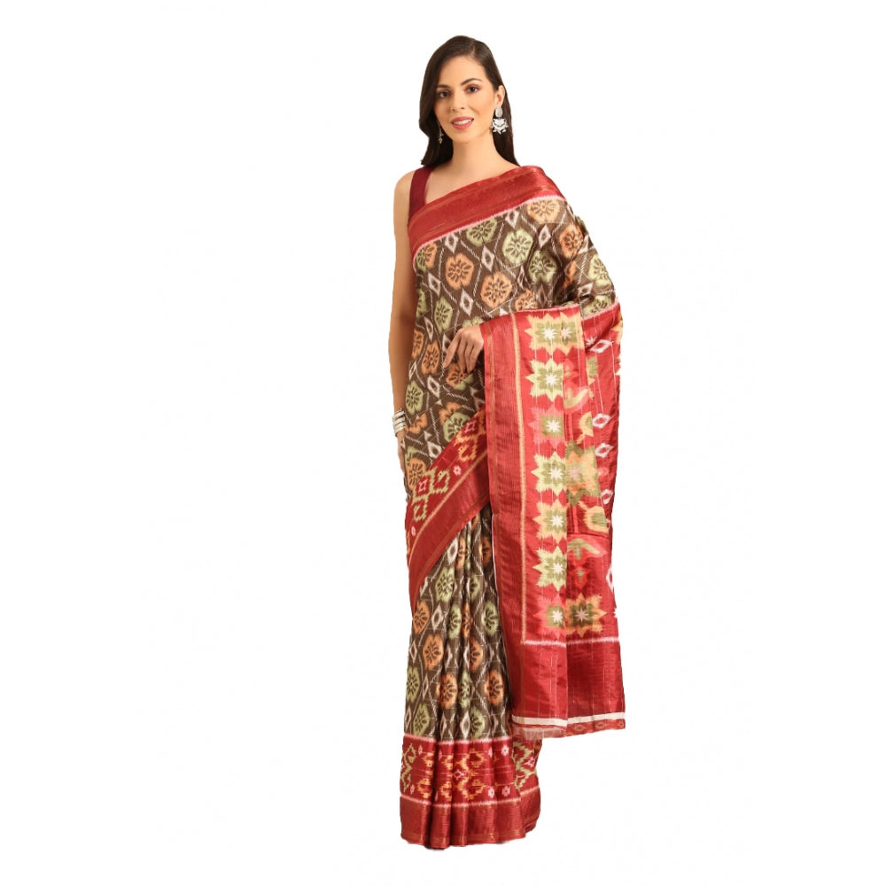 Snazzy Cotton Printed Saree With Blouse Piece