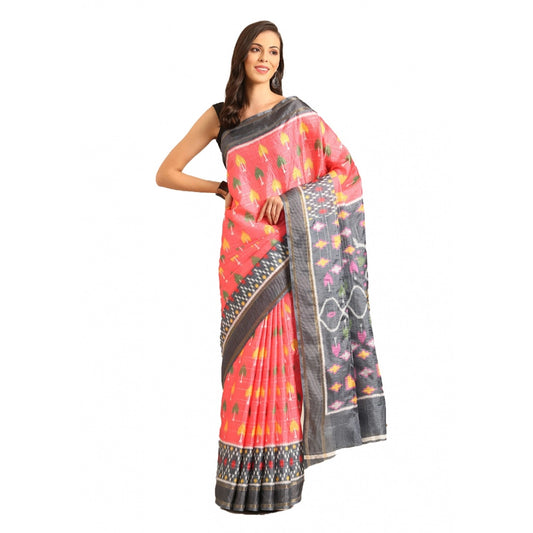 Glamorous Cotton Printed Saree With Blouse Piece