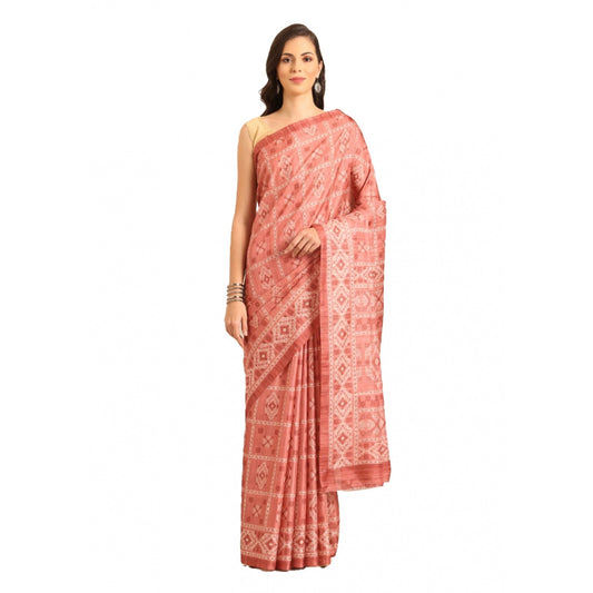 Glamorous Cotton Printed Saree With Blouse Piece