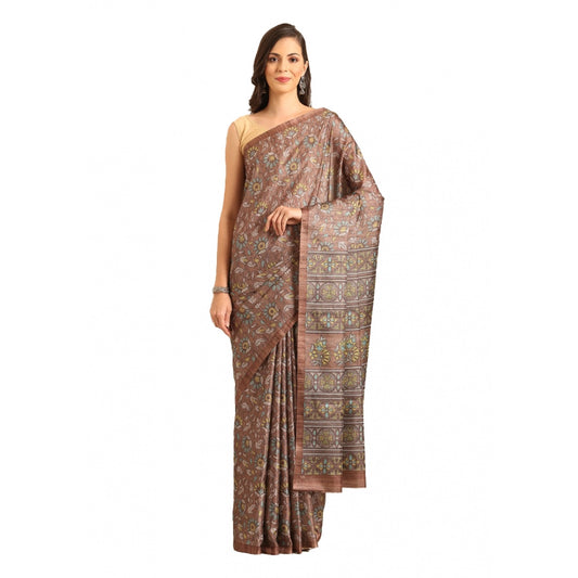 Modish Cotton Printed Saree With Blouse Piece