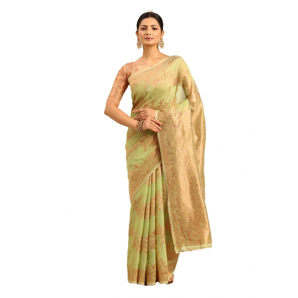 Groovy Cotton Woven Design Saree With Blouse Piece