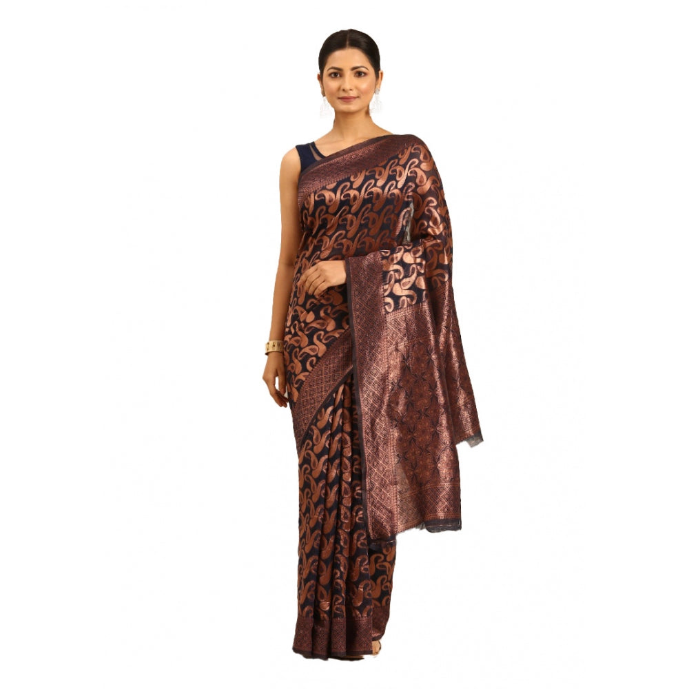 Exquisite Cotton Woven Design Saree With Blouse Piece