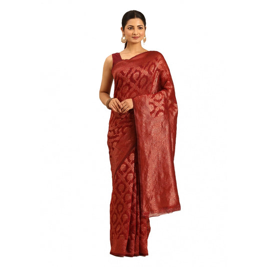 Exquisite Cotton Woven Design Saree With Blouse Piece