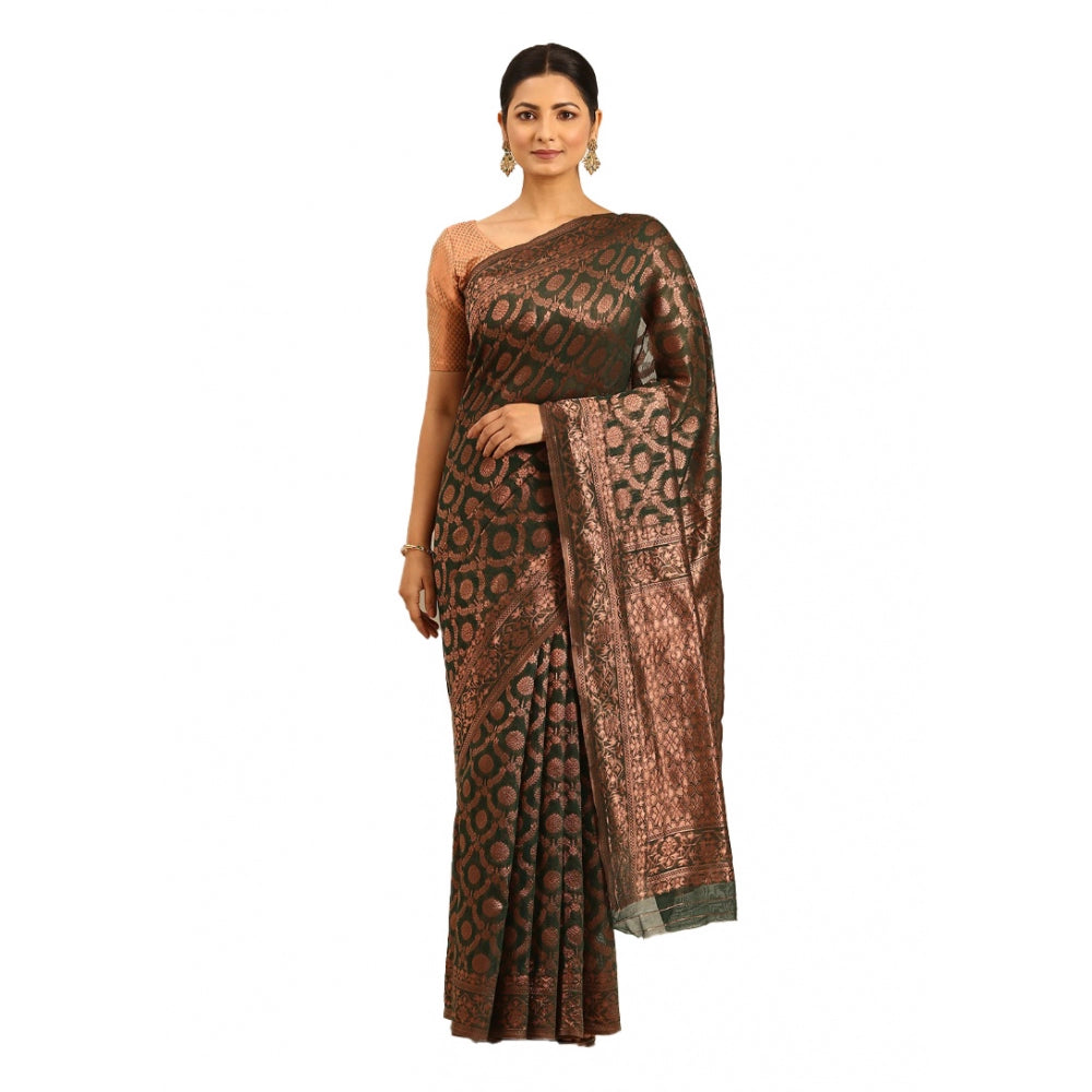 Groovy Cotton Woven Design Saree With Blouse Piece