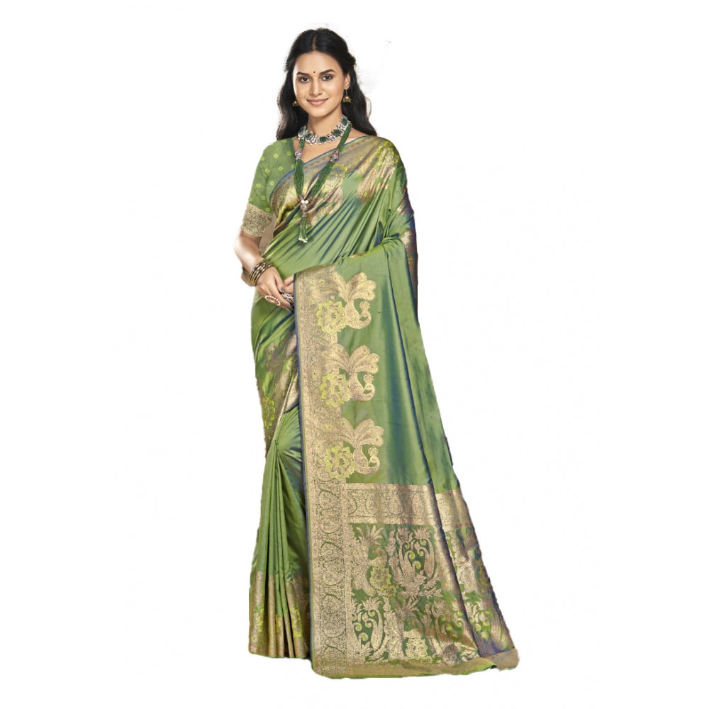 Fashionista Silk Woven Design Saree With Blouse Piece