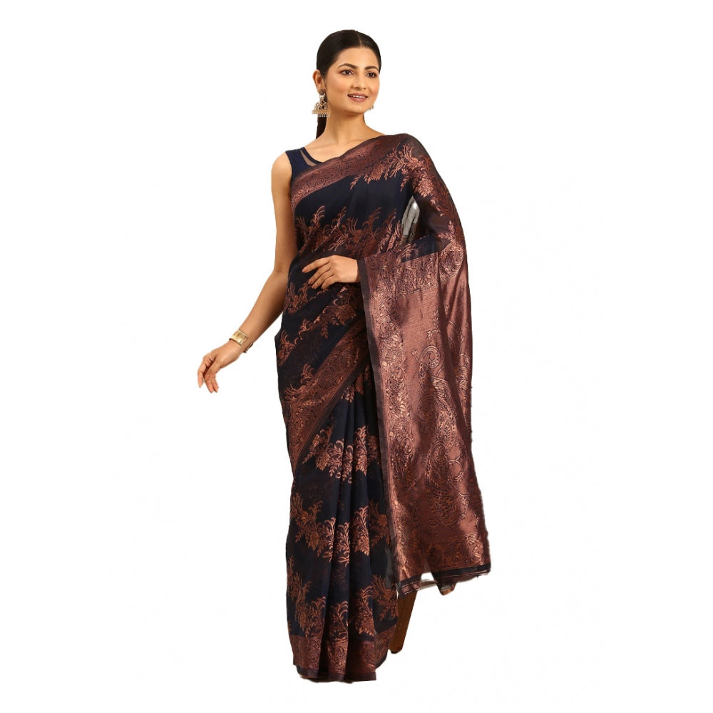 Groovy Cotton Woven Design Saree With Blouse Piece