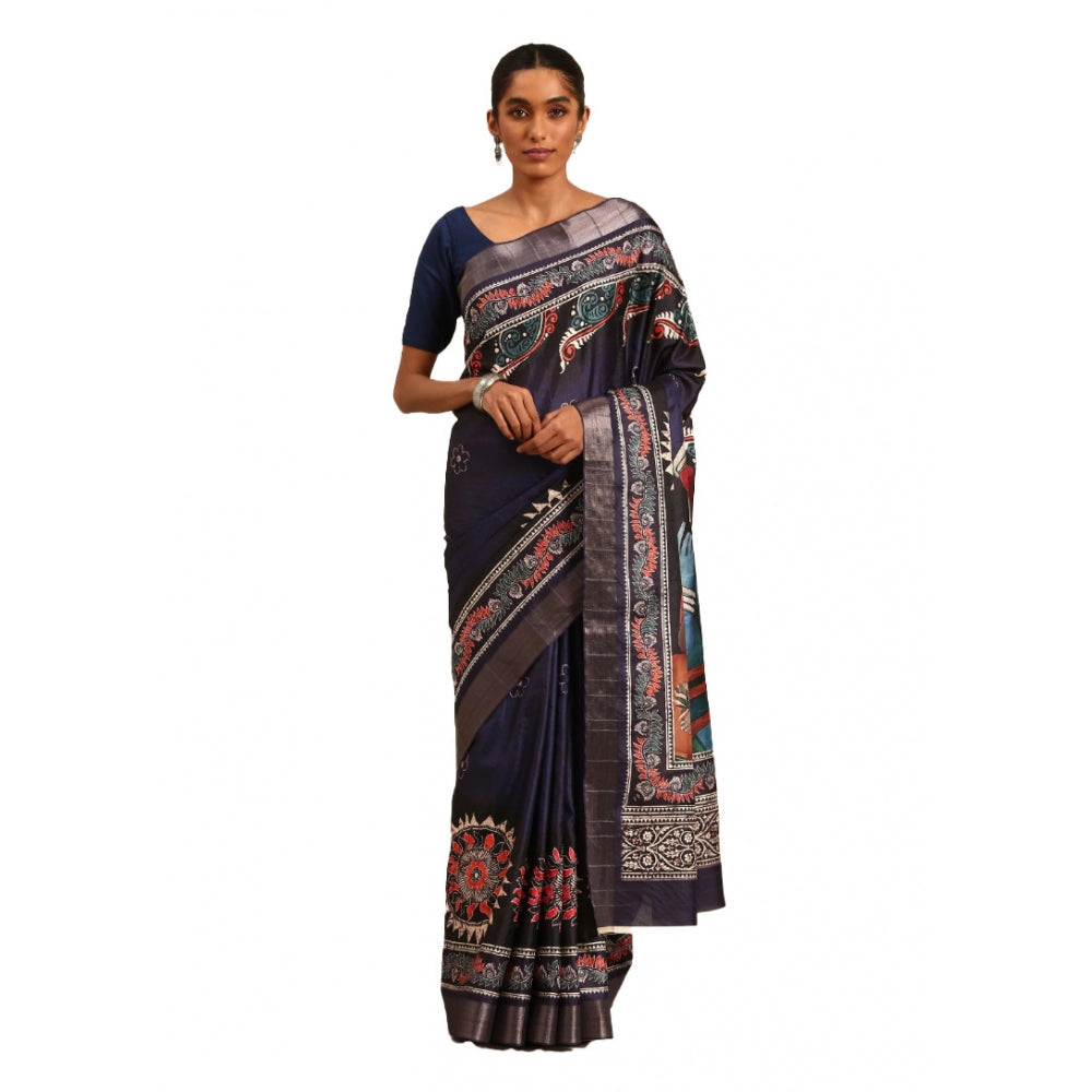 Snazzy Cotton Printed Saree With Blouse Piece