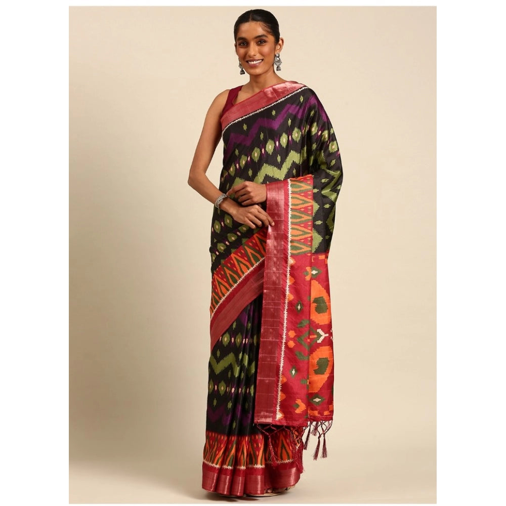 Snazzy Cotton Printed Saree With Blouse Piece