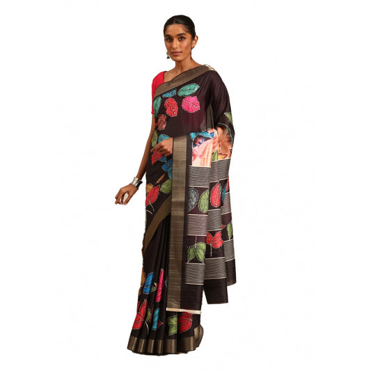 Modish Cotton Printed Saree With Blouse Piece