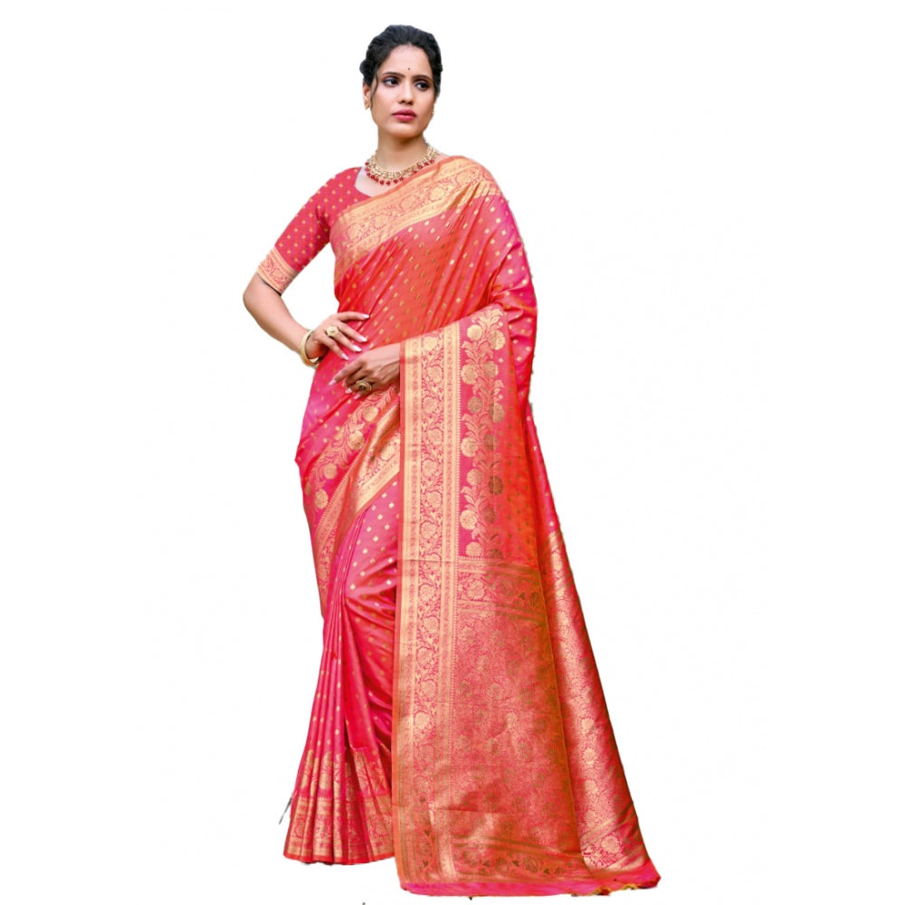 Fashionista Silk Woven Design Saree With Blouse Piece