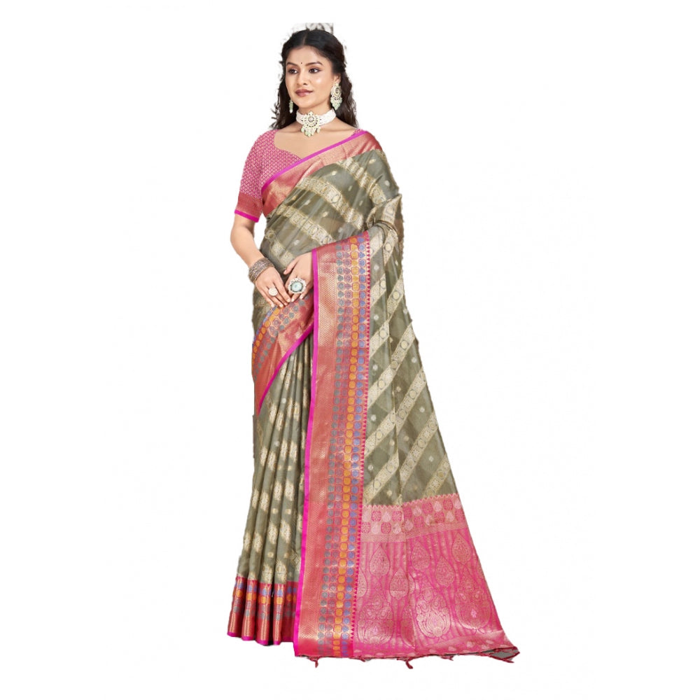 Luxurious Silk Woven Design Saree With Blouse Piece