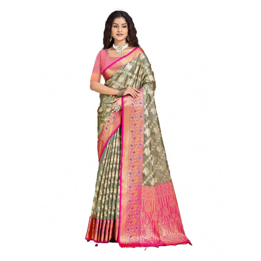 Luxurious Silk Woven Design Saree With Blouse Piece