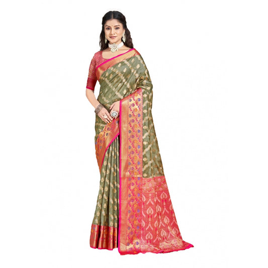 Luxurious Silk Woven Design Saree With Blouse Piece