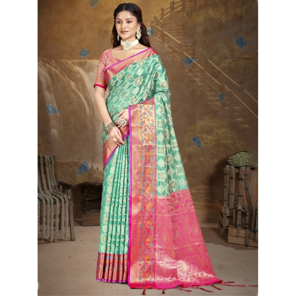 Luxurious Silk Woven Design Saree With Blouse Piece