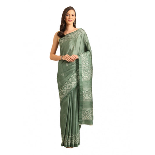 Modish Cotton Printed Saree With Blouse Piece