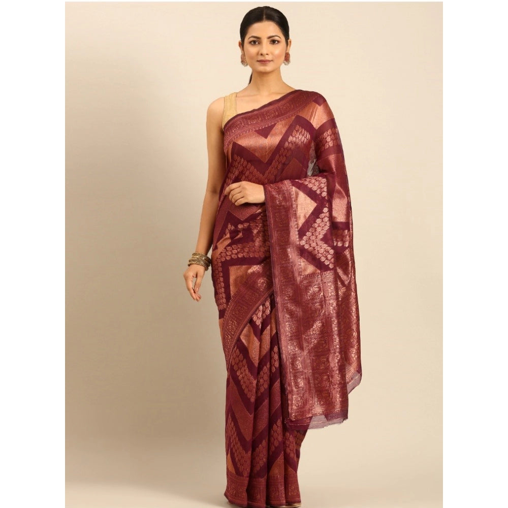 Exquisite Cotton Woven Design Saree With Blouse Piece