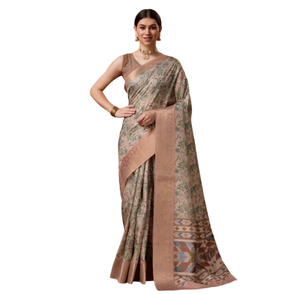 Sassy Cotton Printed Saree With Blouse Piece