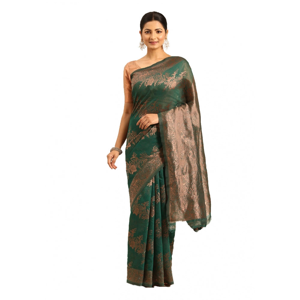 Groovy Cotton Woven Design Saree With Blouse Piece