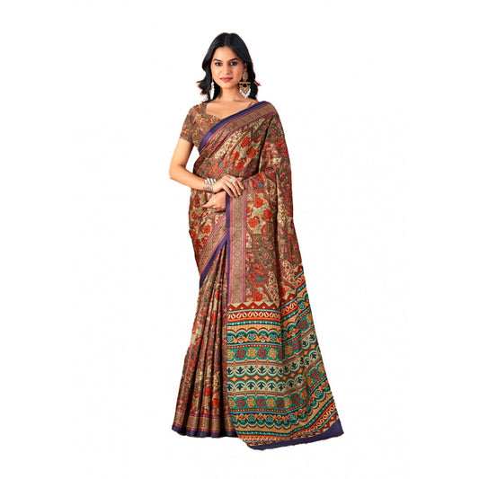 Modish Polyester Printed Saree With Blouse Piece