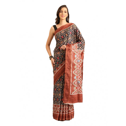 Snazzy Cotton Printed Saree With Blouse Piece