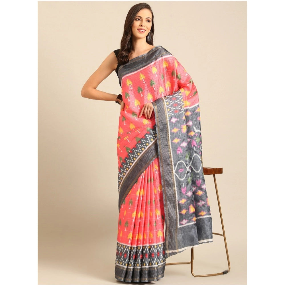 Glamorous Cotton Printed Saree With Blouse Piece