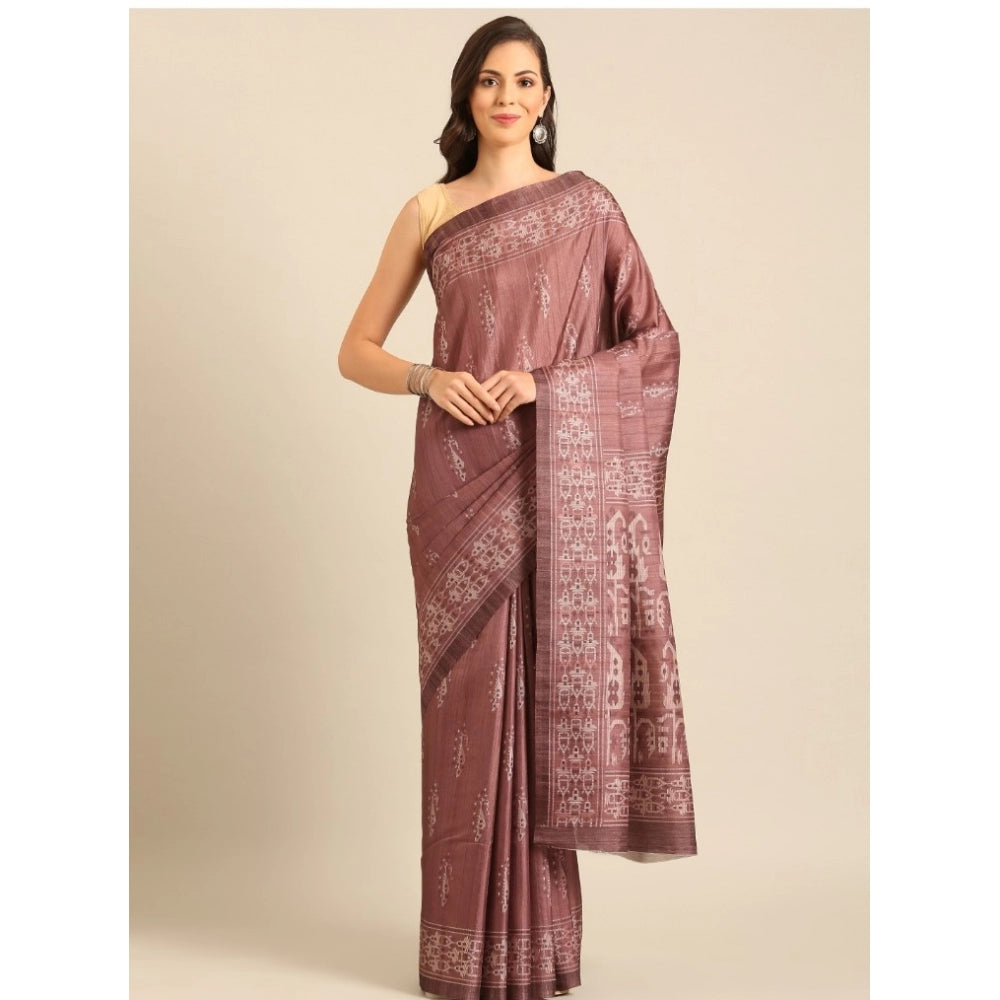 Snazzy Cotton Printed Saree With Blouse Piece