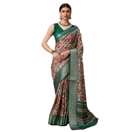 Jaunty Cotton Printed Saree With Blouse Piece