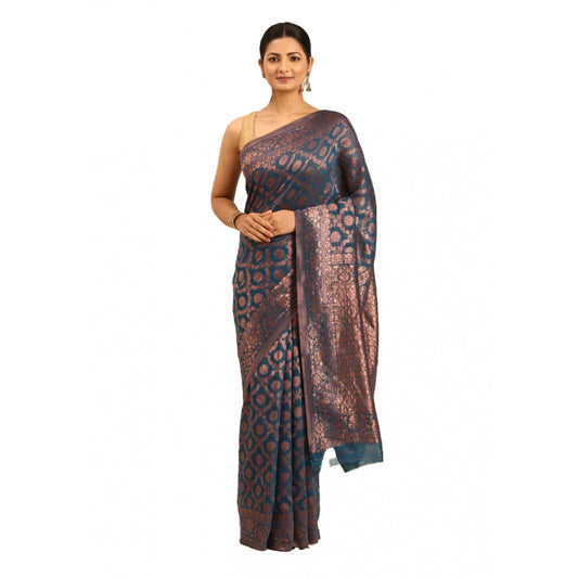 Groovy Cotton Woven Design Saree With Blouse Piece