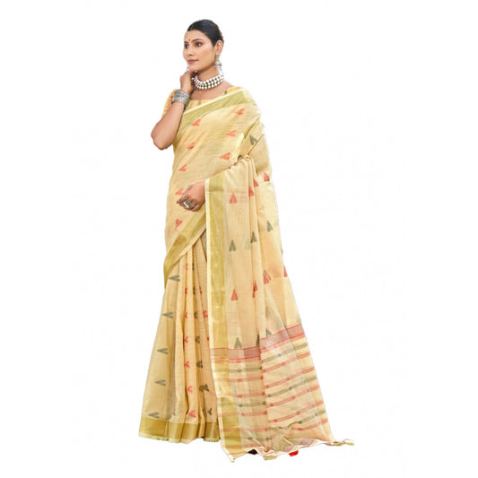 Jaunty Cotton Printed Saree With Blouse Piece