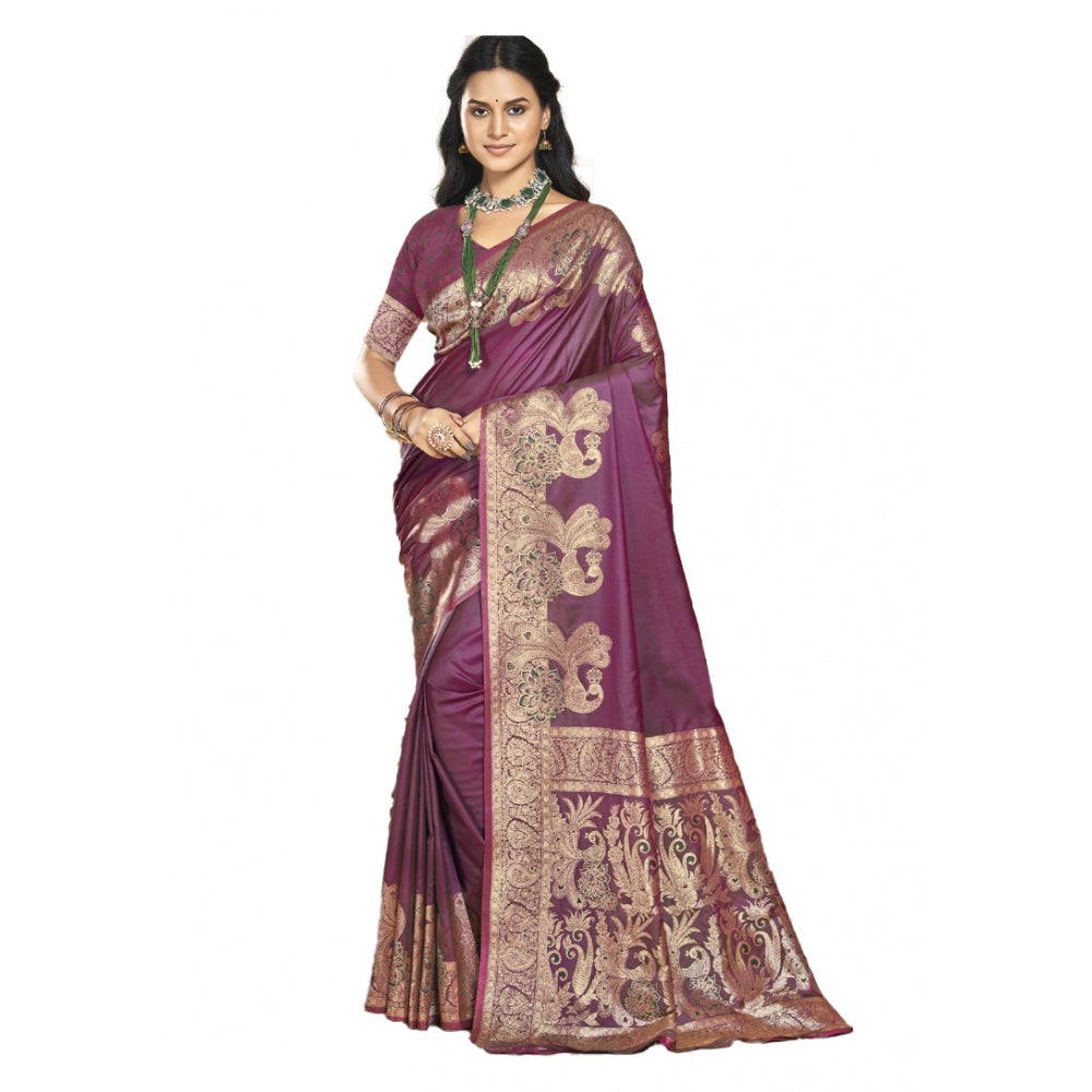 Fashionista Silk Woven Design Saree With Blouse Piece