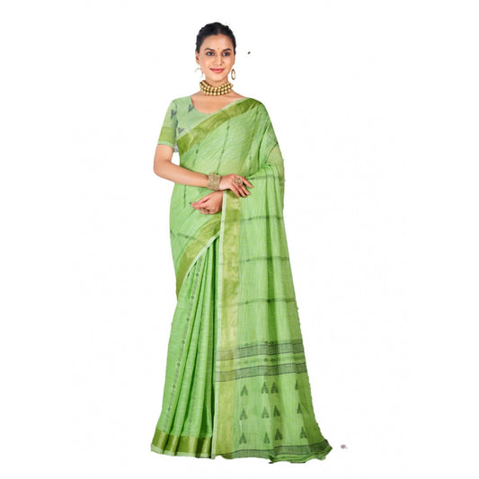 Jaunty Cotton Printed Saree With Blouse Piece