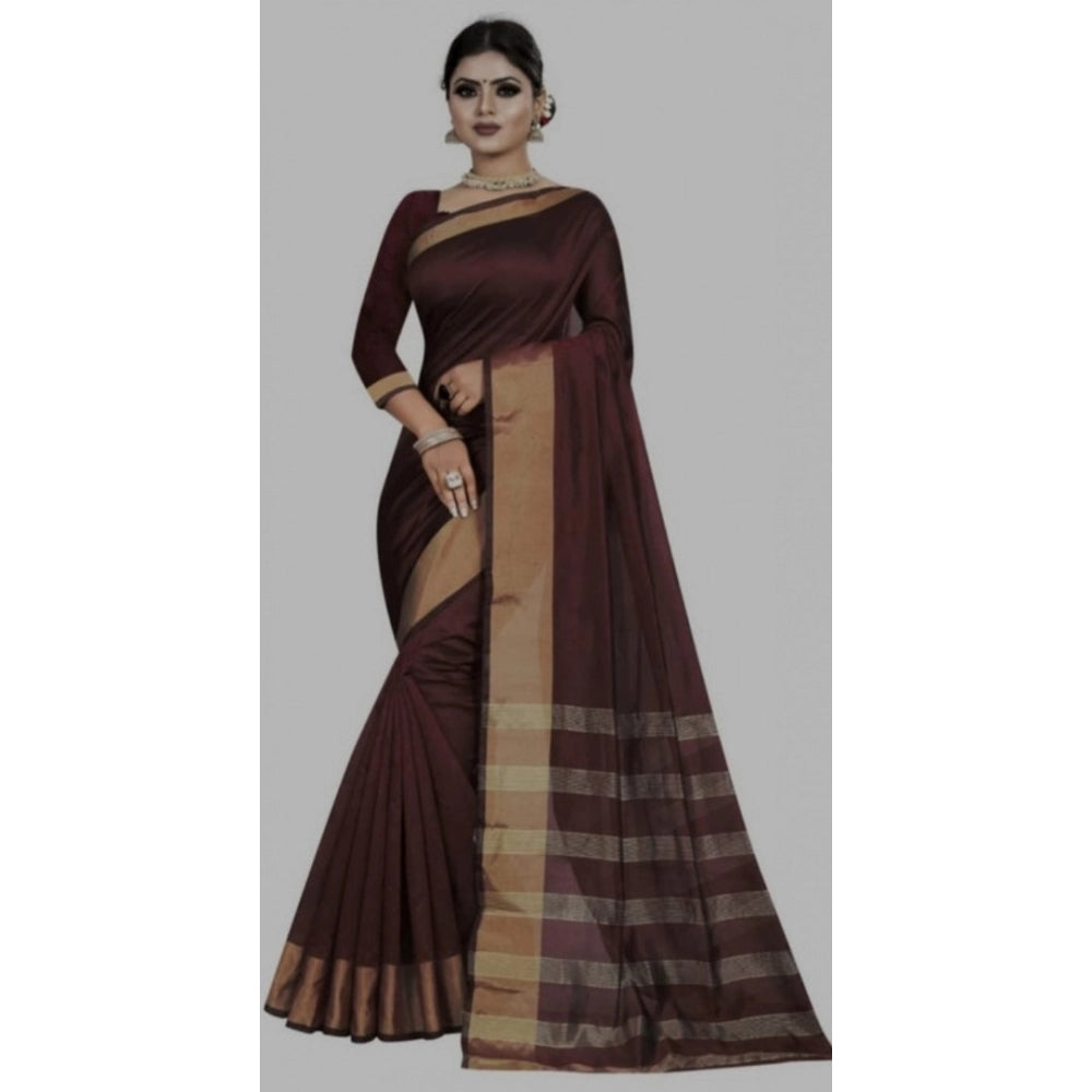 Unique Cotton Woven Saree With Blouse Piece