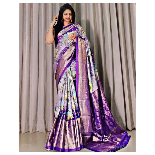 Twinkling Dola Foli Printed Saree With Blouse Piece