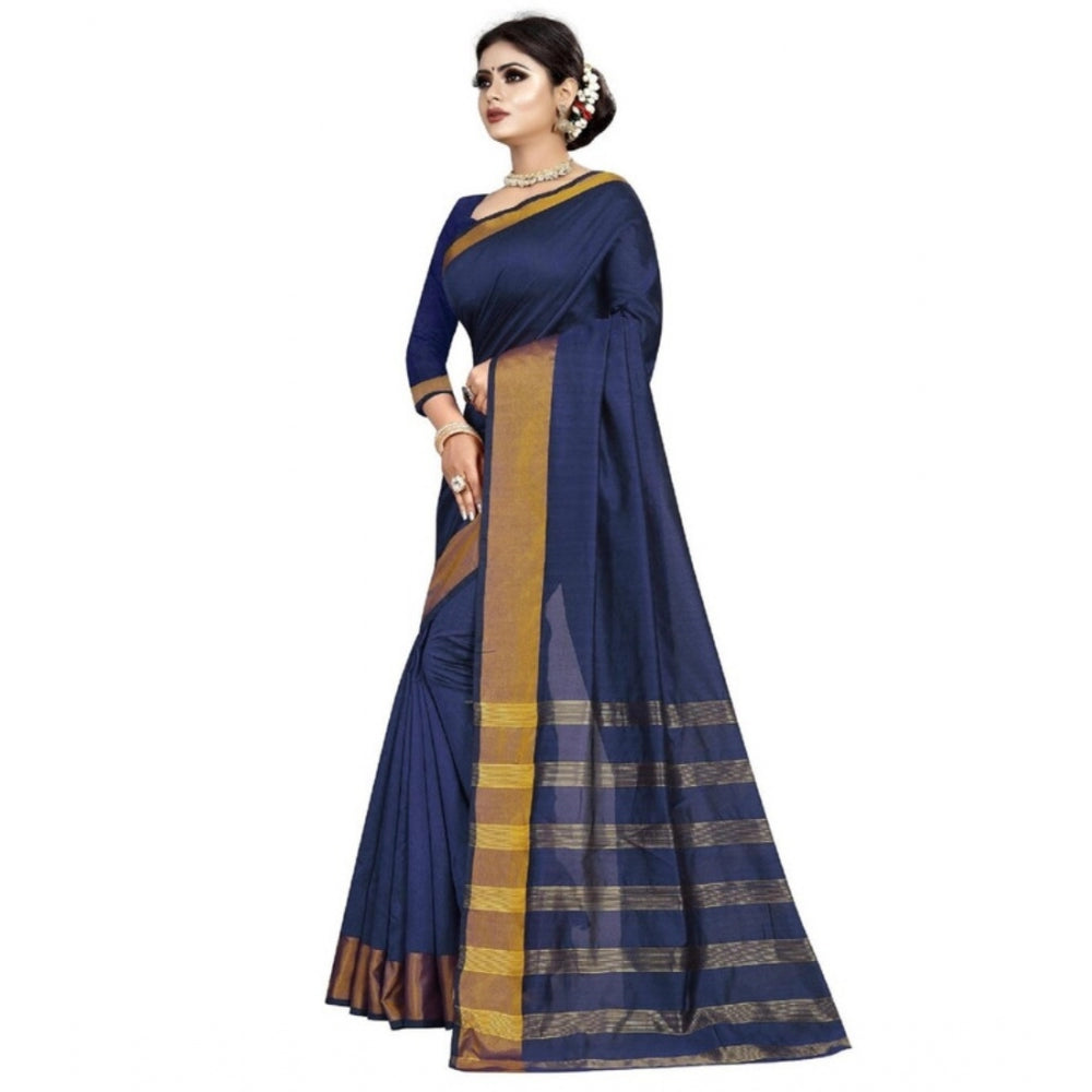 Unique Cotton Woven Saree With Blouse Piece