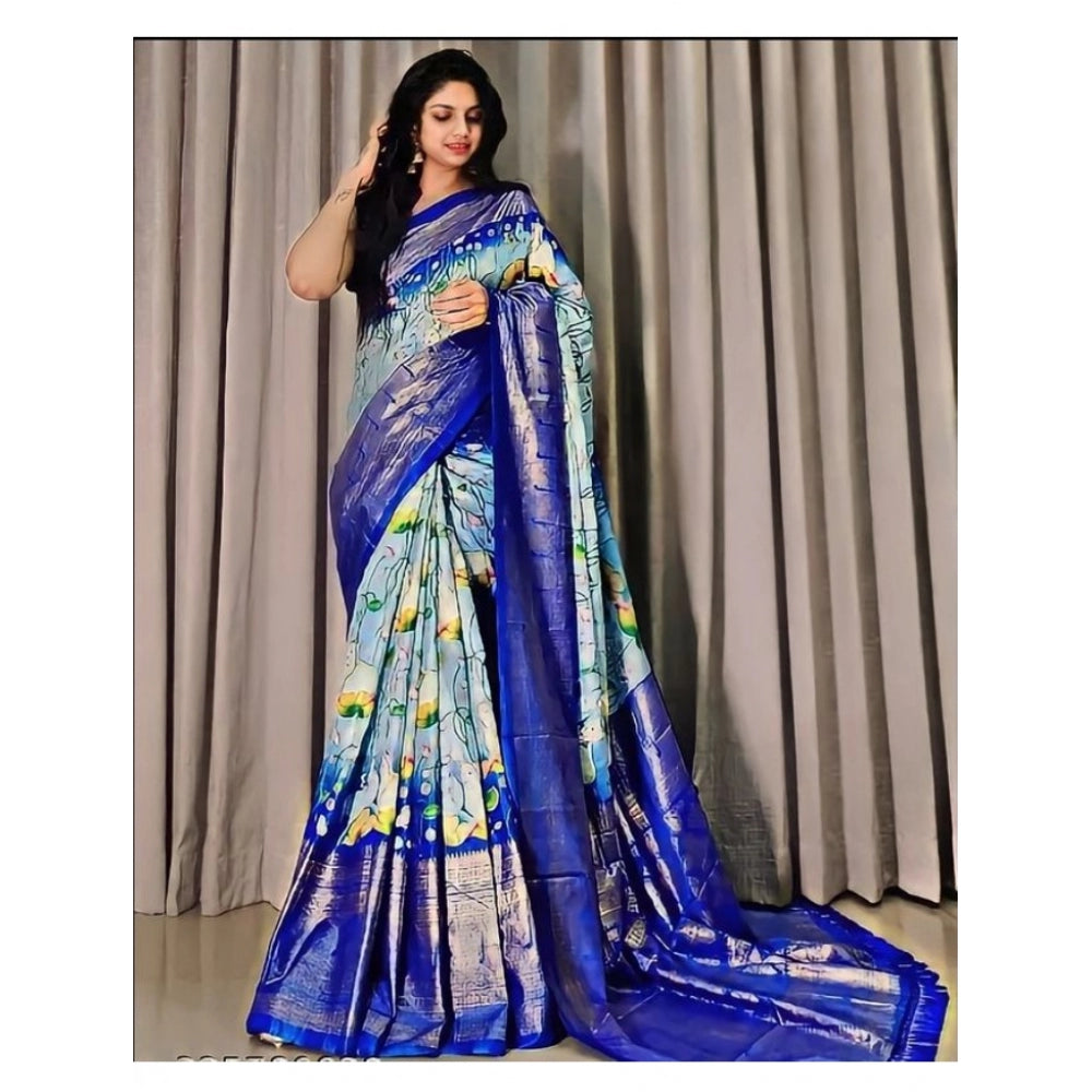 Twinkling Dola Foli Printed Saree With Blouse Piece