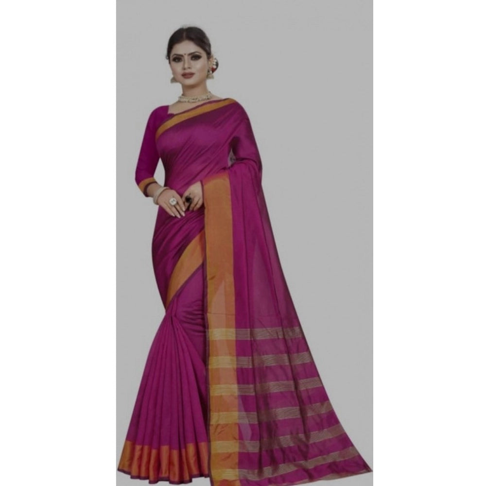 Unique Cotton Woven Saree With Blouse Piece