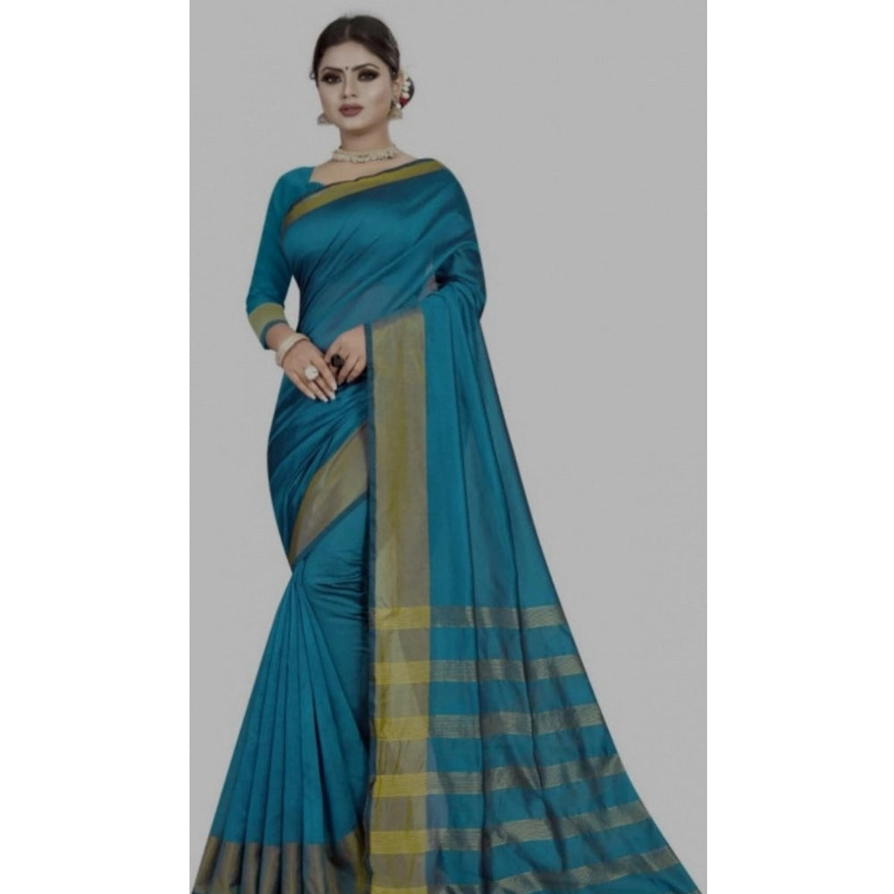 Unique Cotton Woven Saree With Blouse Piece