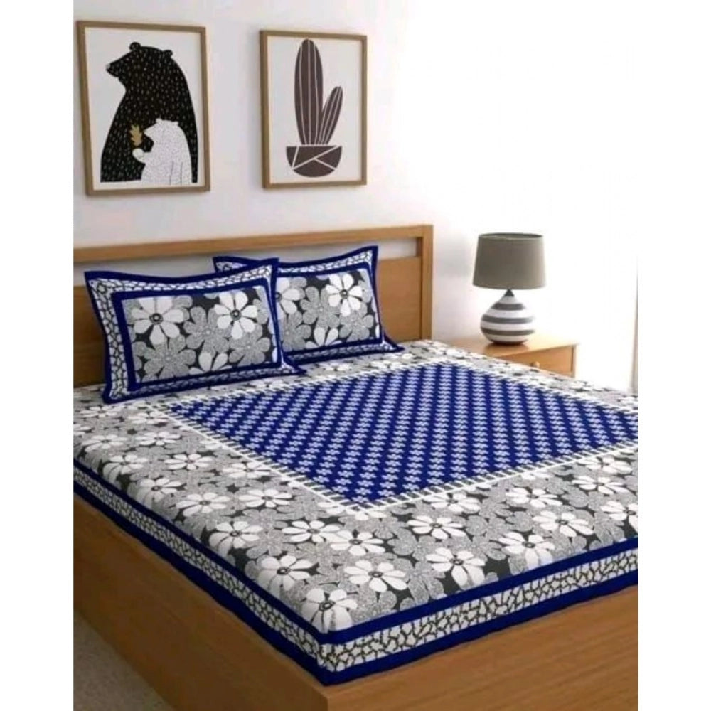 Sensational Cotton Printed Queen Size Bedsheet With 2 Pillow Covers