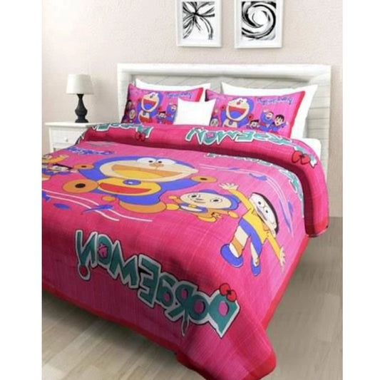 Alluring Cotton Printed Queen Size Bedsheet With 2 Pillow Covers