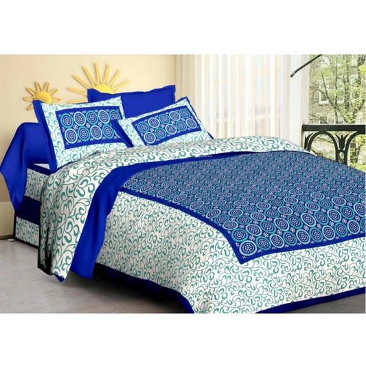 Sensational Cotton Printed Queen Size Bedsheet With 2 Pillow Covers