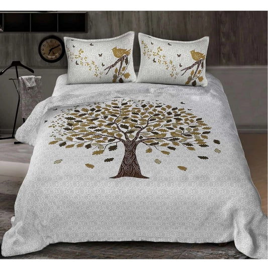 Alluring Cotton Printed Queen Size Bedsheet With 2 Pillow Covers