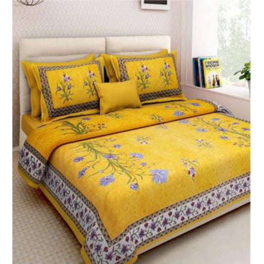 Sensational Cotton Printed Queen Size Bedsheet With 2 Pillow Covers