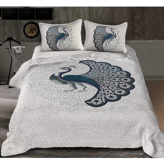 Alluring Cotton Printed Queen Size Bedsheet With 2 Pillow Covers