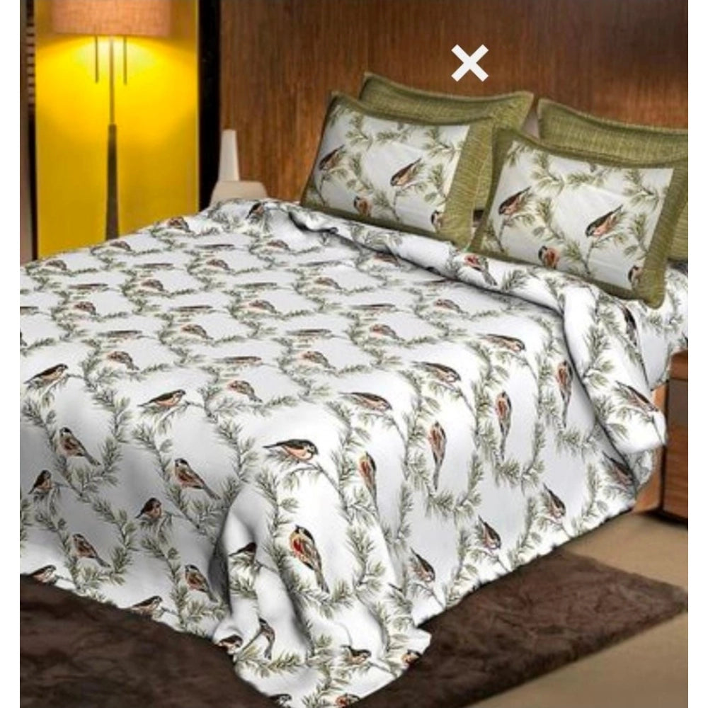 Alluring Cotton Printed Queen Size Bedsheet With 2 Pillow Covers