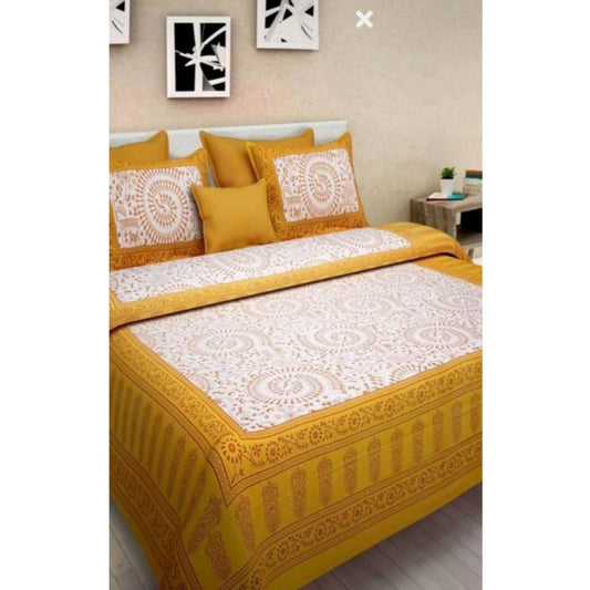 Sensational Cotton Printed Queen Size Bedsheet With 2 Pillow Covers