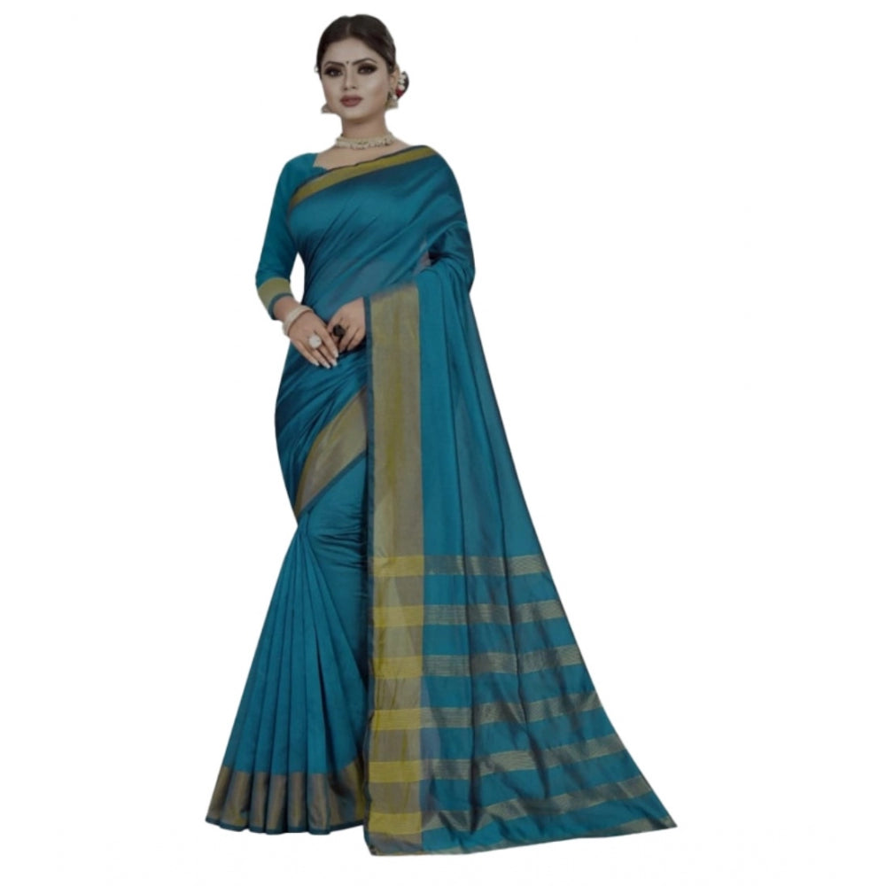 Unique Cotton Woven Saree With Blouse Piece