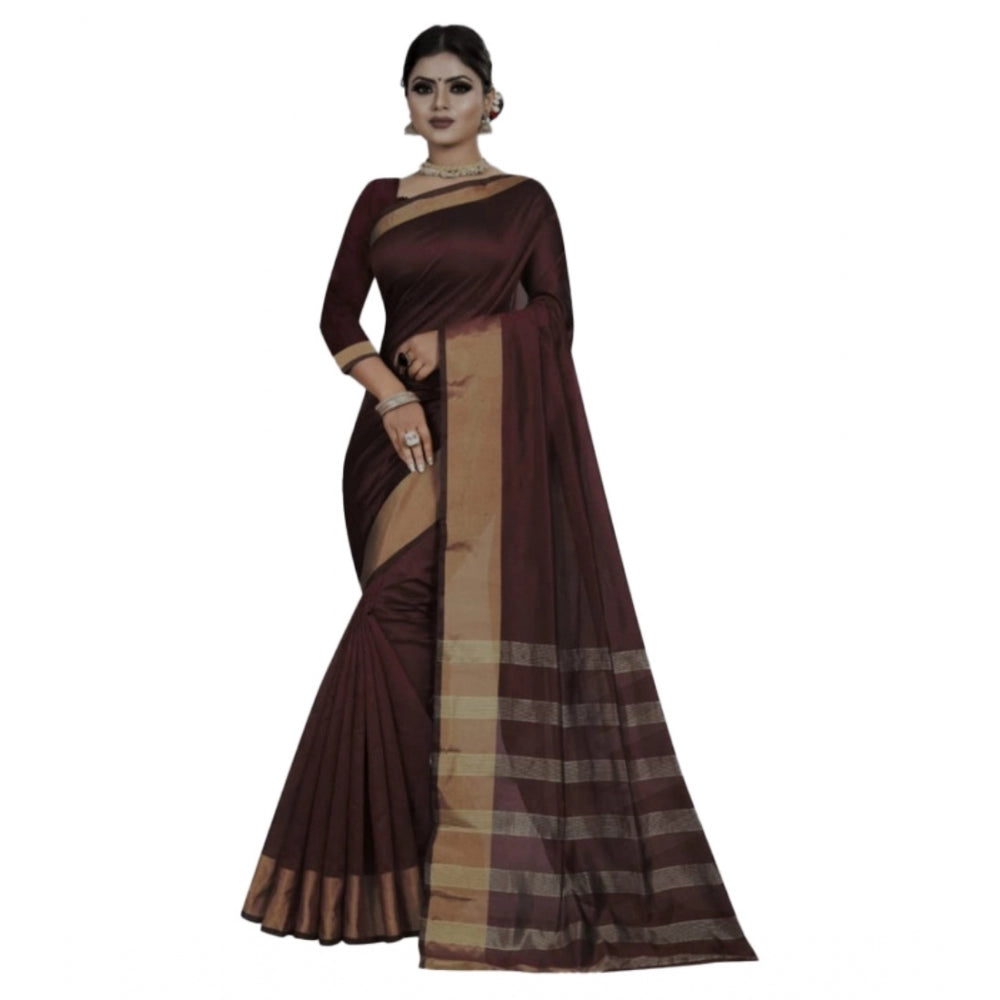 Unique Cotton Woven Saree With Blouse Piece