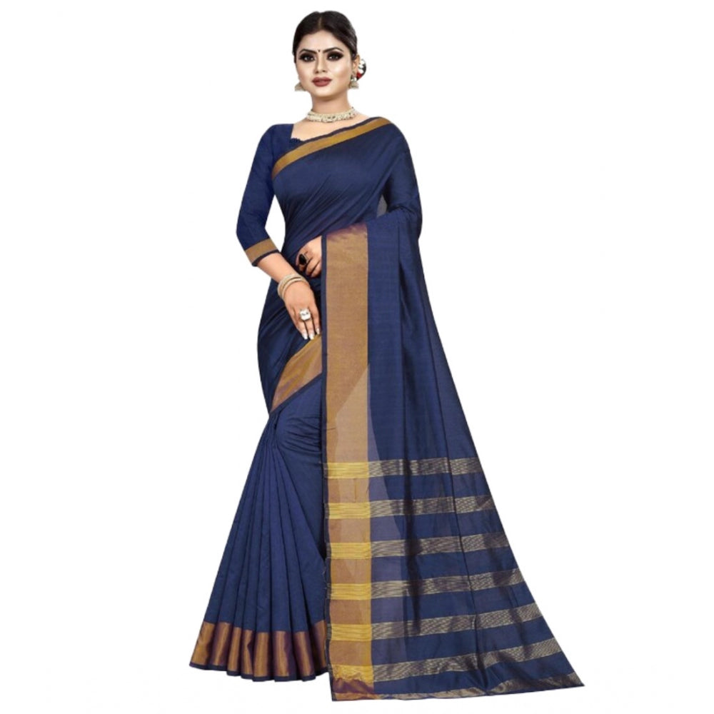 Unique Cotton Woven Saree With Blouse Piece