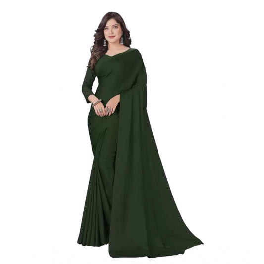 Classic Georgette Solid Saree With Blouse Piece