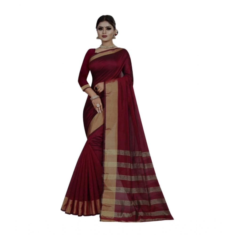 Unique Cotton Woven Saree With Blouse Piece